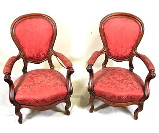 PAIR OF ANTIQUE VICTORIAN ARMCHAIRS