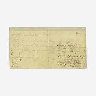 [Hamilton, Alexander] Steuben, Baron von, and Alexander Hamilton Promissory Note, signed and endorsed