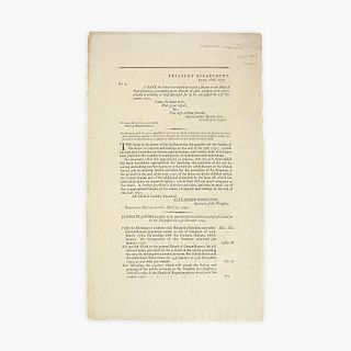 [Hamilton, Alexander] [Treasury Department] Treasury Department, April 16th, 1792...