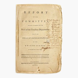 [Hamilton, Alexander] [Treasury Department] Report of the Committee Appointed to Examine into the State of the Treasury Department Made to the House o