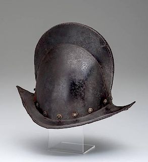 German Peaked Combed Morion Helmet Late 16th or Early 17th Century 