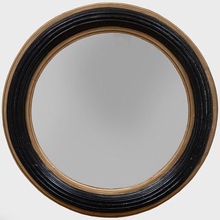 Regency Style Ebonized and Parcel-Gilt Mirror, of Recent Manufacture