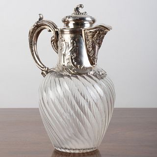 French Silver-Mounted Cut Glass Decanter