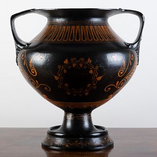 Large Painted Terracotta Urn in the Greek Manner
