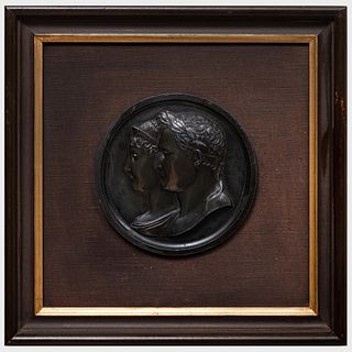 Jean-Bertrand Andrieu (1761-1822): Pair of Profile Portrait Medallions