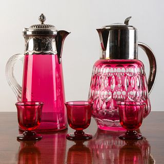 Group of Victorian Ruby Glass Drinkware