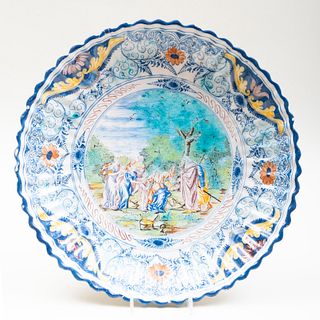 Nuremberg Polychromed Delft Charger with Classical Scene