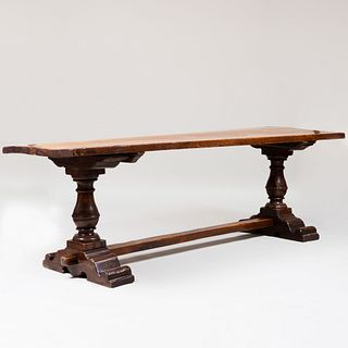 Fine Italian Baroque Walnut Trestle Table