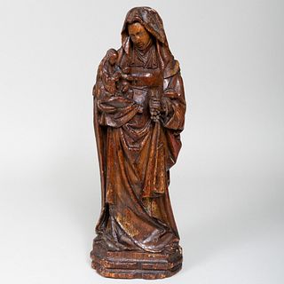 Netherlandish Carved Oak Model of the Madonna and Child