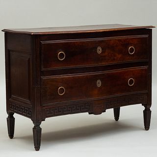 Italian Transitional Carved Walnut Commode