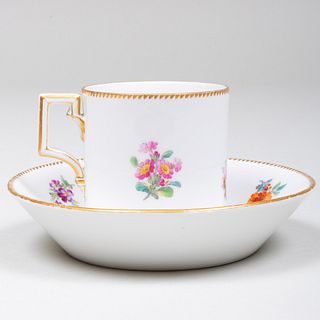 Berlin Porcelain Monogrammed Cup and Saucer