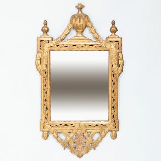 Pair of Continental Neoclassical Giltwood Mirrors, Probably North Italian