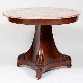 Charles X Carved Mahogany Center Table