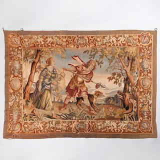 Flemish Tapestry Depicting a Boar Hunt