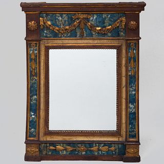 Italian Neoclassical Painted and Parcel-Gilt Mirror