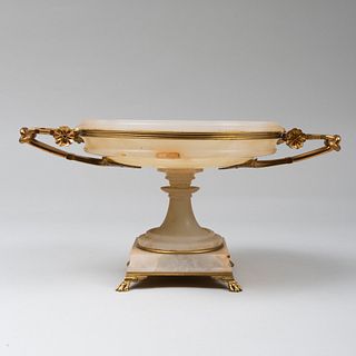Continental Gilt-Metal-Mounted Alabaster Tazza