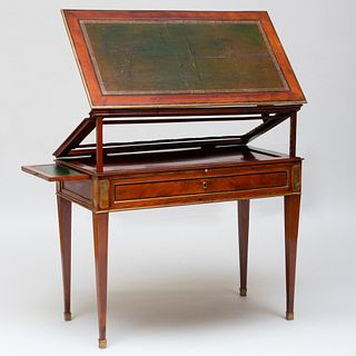 German Neoclassical Brass-Mounted Mahogany Architect's Table
