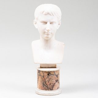 Italian Carved Marble Bust of Lucius or Gaius Caesar, After the Antique