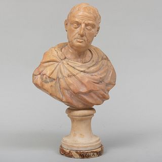 Italian Carved Marble Bust of Menander