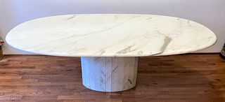 Mid Century Oval Marble Table