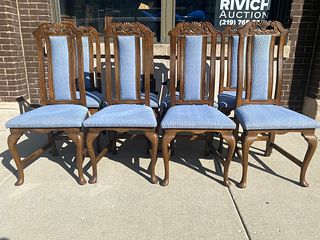 Set 8 Queen Anne High back Dining Chairs 
