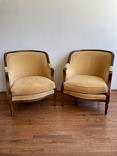 Pair French Club Chairs