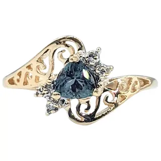 Rare Alexandrite & Diamond Promise Ring