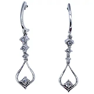 Elegant Diamond & White Gold Dangle Earrings
