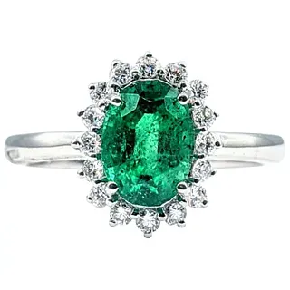 Timeless Emerald & Diamond Halo Ring