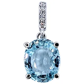 Shimmering Aquamarine & Diamond Pendant