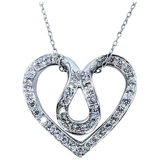 Stylized Diamond Heart Pendant