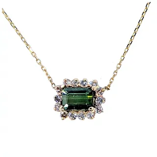 Fine Tourmaline & Diamond Chain Necklace