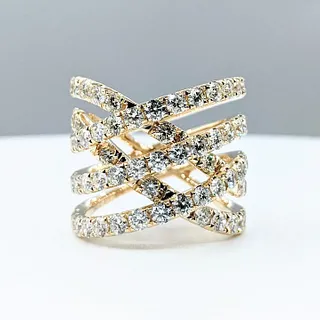 Dramatic Diamond & 14K Gold Dress Ring