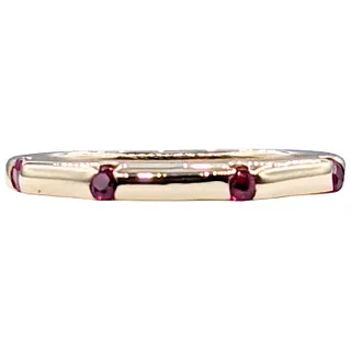 Stylish Ruby & 14K Gold Stackable Ring