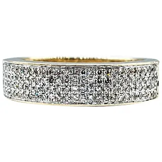 Modern Diamond Micro Pave & Solid Gold Ring