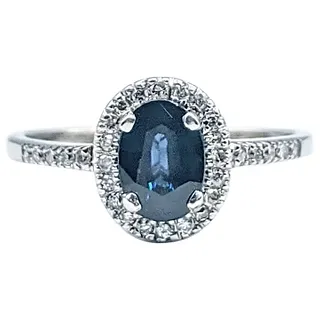 Classic Sapphire & Diamond Halo Ring
