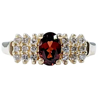 Shimmering Garnet & Diamond Dinner Ring