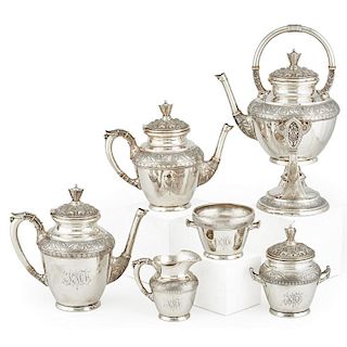 WOOD AND HUGHES STERLING SILVER TEA SET