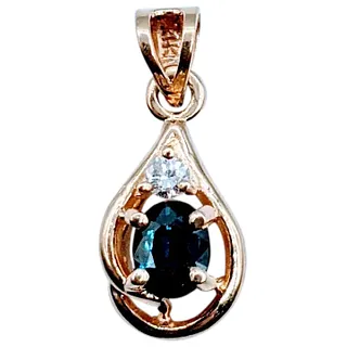 Beautiful .37ct Sapphire & Diamond Pendant