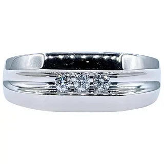 Modern Diamond & Solid White Gold Ring