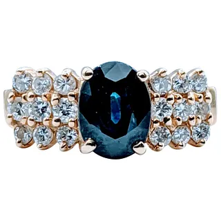 Sapphire and Diamond Right Hand Ring