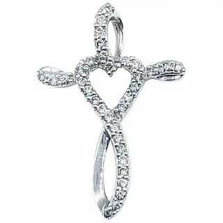 Elegant Diamond Cross / Heart Pendant