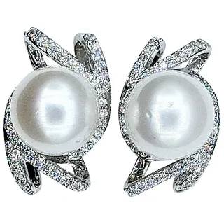 Decadent Diamond & South Sea Pearl Earrings
