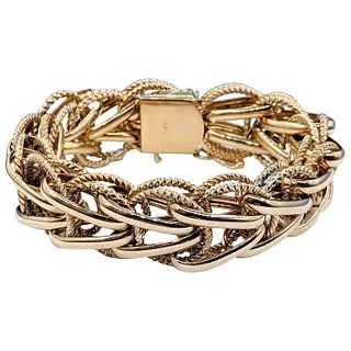 Dramatic Solid Gold Chain Mail Bracelet