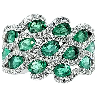 Stunning Emerald & Diamond Cocktail Ring