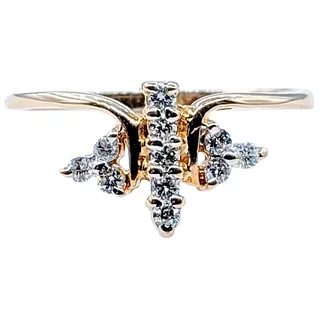 Delicate Gold and Diamond Dragonfly Ring