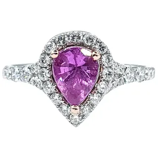 Vibrant Pink Sapphire & Diamond Ring