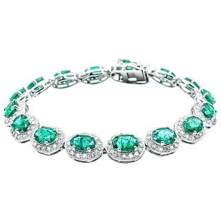 Splendid Emerald & Diamond Tennis Bracelet