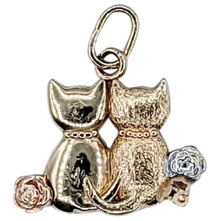 Adorable Solid Gold Cat Charm Pendant