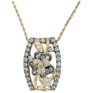 Gorgeous LeVian White & Chocolate Diamond Pendant Necklace